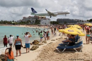 Landeanflug Maho Beach, Princess Juliana Airport SXM, Sint Maarten